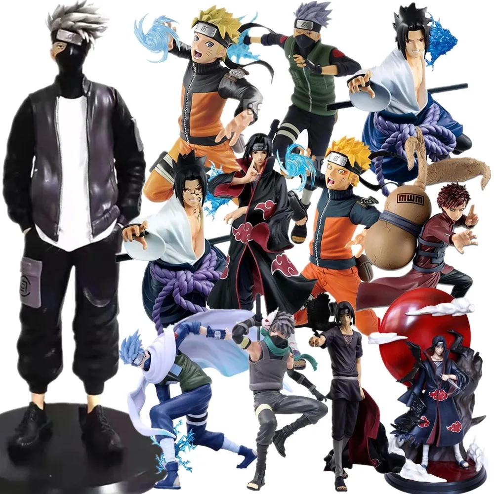 30 stilleri Uchiha Sasuke Kakashi Hokage Anime figürü Uzumaki PVC aksiyon figürleri Gaara oyuncaklar Jiraiya Namikaze Minato Hyuga Hinata