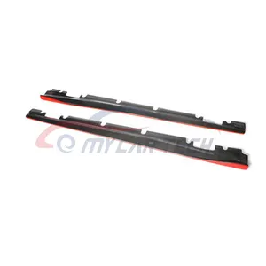 Carbon Fiber Side Skirts Extinsion spoiler for Mercedes W176 CLA class C117 sport version AMG universal red edge style apron