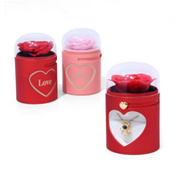 Boîte à bijoux AYOYO Creative avec fleur éternelle surprise, double usage pour bague et collier, cadeau pour la Saint-Valentin
