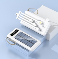 Nouvel arrivage Centrale électrique à charge rapide Alimentation portable 20000 mAh Polymère solaire haute capacité pour l'extérieur avec quatre fils Power Bank