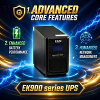 Sistem Catu Daya Tanpa Interupsi (UPS) Online 230V Tipe Tower Baterai Asam Timbal 1kva 2kva 3kva 6kva 10kva Opsional RS232 USB