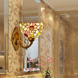 Lampes murales de chevet de chambre à coucher rustiques et créatives, directes d'usine, en verre teinté, tournesol, balcon, couloir - Product Image 1