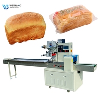 Machine d'emballage horizontale automatique haute vitesse pour produits de boulangerie, pain et biscuits