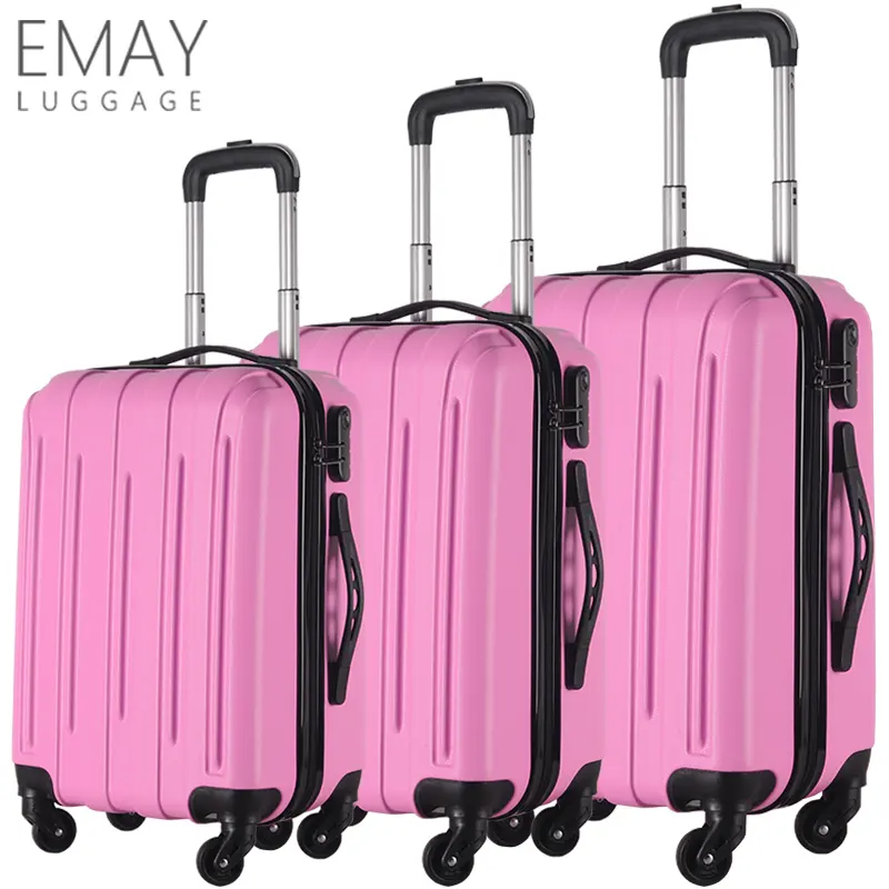 Sıcak satış pembe seyahat çantaları 20 "24" 28 "Spinner Maletas şifreli kilit bavul çanta durumlarda