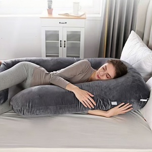 Almohada de Embarazo Tipo J de Terciopelo Cristalino, Desmontable, Plegable, Lavable, Soporte Abdominal, Almohada <span class=keywords><strong>para</strong></span> Futura Mamá - Product Image 6