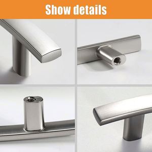 Tiradores modernos plateados de un solo orificio con acabado impregnado en aceite para gabinetes de cocina, dormitorio y exteriores, de aleación de zinc, juego de diez. - Product Image 4