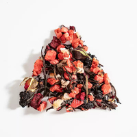 Té de Frutas y Flores Secas Naturales en Bolsitas Piramidales: Lichi, Fresa, Té Negro, Frambuesa, Morera, Rosa, Té Frío