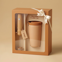 Mug à café isotherme en acier inoxydable de 12 oz avec logo personnalisé de qualité supérieure, couleur personnalisée, avec mousseur à lait, boîte cadeau pour cadeau