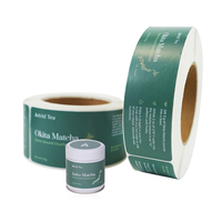Étiquette personnalisée imprimée en couleur de qualité de sécurité alimentaire personnalisée peut emballer des étiquettes de conteneur pour poudre de thé Matcha