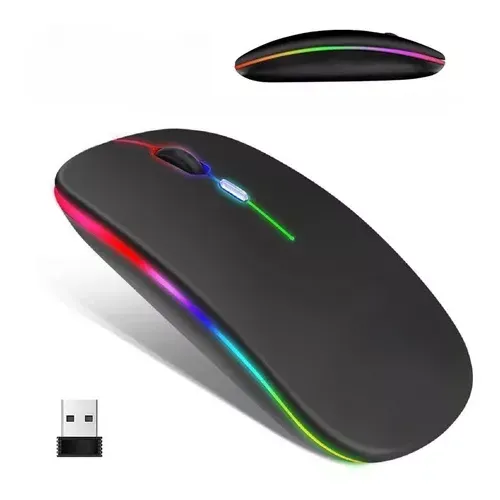 Wireless Optical Mouse With Minimalist RGB Lighting, USB Connection, Ergonomic Design for Right Hand, 1200 Ipsi Tracking Speed,