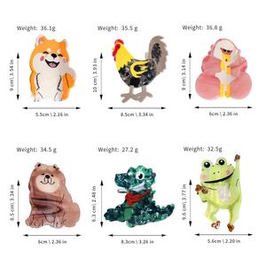 Garra de acetato de gama alta para mujer, dulce y bonito Shiba Inu <span class=keywords><strong>Chow</strong></span> Shark Design PC, accesorios para el cabello - Product Image 4