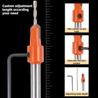TCT Core Carbide Countersink Drill Bit Drill Bits Set With Quick Change Round Shank Screw Chamfer
