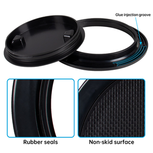Accesorios para Barcos, <span class=keywords><strong>Escotilla</strong></span> Redonda de ABS de 8 Pulgadas Antideslizante con Tapa Desmontable para Barcos, Yates, Color Negro - Product Image 4