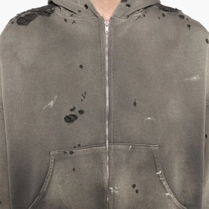 Người đàn ông của Faded hoodie 100% cotton quá khổ thêu Hoodie in ấn - Product Image 4