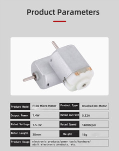 2026 130 <span class=keywords><strong>1V</strong></span> 2V 3V tốc độ cao rpm thấp hiện tại Carbon bàn chải mini Micro điện <span class=keywords><strong>DC</strong></span> động cơ cho đồ chơi quạt nhỏ - Product Image 5