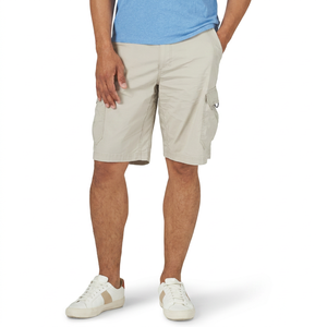 Shorts cargo kaki pour homme, taille mi-haute, en coton, décontractés, respirants, tissés, avec poches, pour l'été - Product Image 1