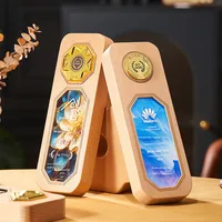 Trophée créatif en métal diamant en bois Récompense réunion annuelle honneur plaque d'employé exceptionnel trophée de plaque d'autorisation de verre