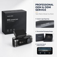 Kamera Dashcam 2 Kanal Kustom 4K Depan dan Belakang 1080P WiFi DVR Mobil dengan Penglihatan Malam Layar IPS 3.2 Inci Kamera Dash Mini 4K