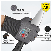 Guantes de Seguridad XINGYU A6 Calibre 21 ADAMAS Ultrafinos Resistentes a Cortes, Recubiertos de Nitrilo, Alta Destreza, para Trabajo Industrial y Mecánico