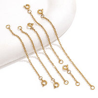 Composants de bijoux DIY en acier inoxydable plaqué or 18 carats PVD, fermoir à ressort queue de homard, chaîne d'extension pour bracelet