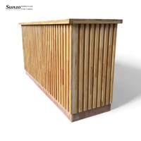 Comptoir de bar pliant portable en bois pour événements et traiteur, table de bar rustique robuste pour restaurant