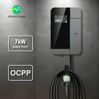 Cargador de Pared Inteligente para Vehículos Eléctricos de 7kW, Nivel 2 AC, con Control por Aplicación WiFi, RFID DLB, para Uso en Garajes Privados, Tipo 1/Tipo 2/NACS