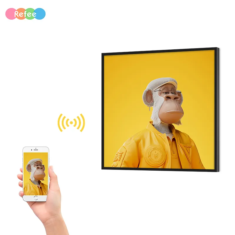 17 22 33.2 40 43 55 Inch Indoor Monitor Wall Mounted Android 4k Smart Photo nft Frame Touch Square Lcd DigitalScreen Display