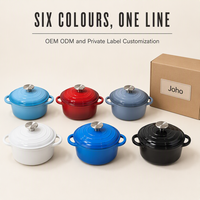 Ensemble de casseroles en fonte émaillée multicolores Joho, faitout avec couvercles, ustensiles de cuisine pour la maison, fournisseur d'usine en gros