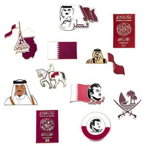 Insignias Magnéticas Personalizadas del Día Nacional de Qatar, Emblema con Logotipo, Bandera en Forma de Península, Adhesivo Esmaltado para Teléfono, Broche con Foto de Sheikh Emir - Product Image 1