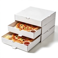 Boîtes à pizza personnalisées de luxe en carton blanc pour la livraison de pizzas familiales au restaurant