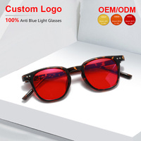 Gafas de seguridad para gaming con lentes de PC naranja, montura negra de moda, bloqueo de luz azul del 99%, venta al por mayor transfronteriza