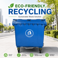 Conteneur à déchets de 1100L, grand volume, avec couvercle hermétique, robuste, durable, pour usage commercial et parcs, design empilable personnalisable, vente en gros, résistant aux intempéries