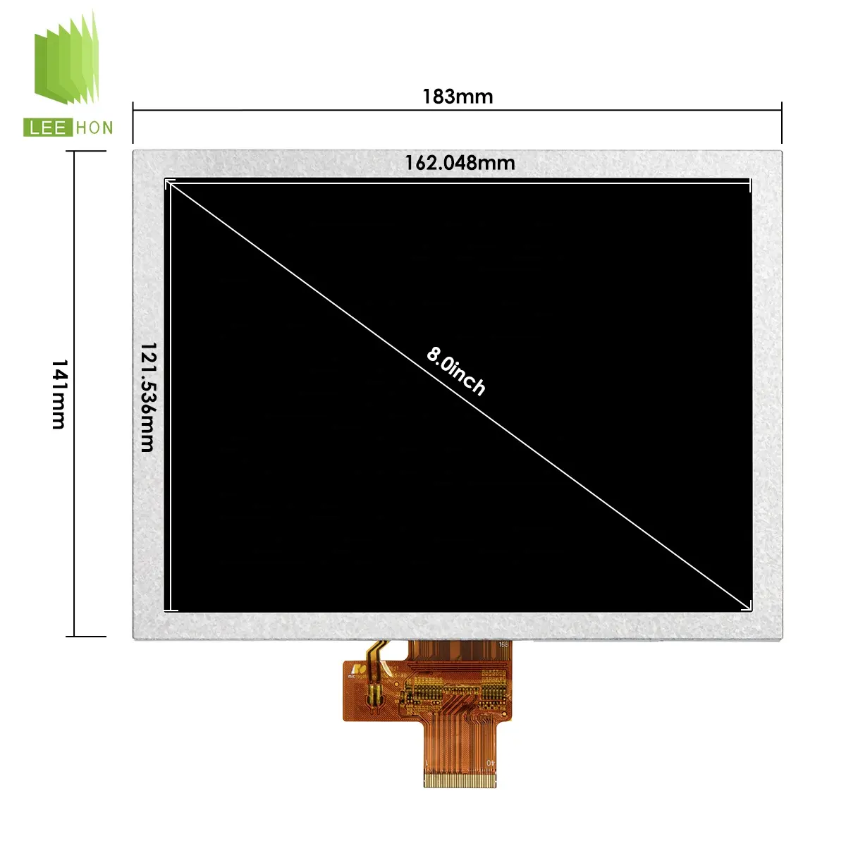 BOE Original industrial grade 8 inch GT080X0M-N12-1QP0 LCD Display Screen 1024x768 XGA TFT LCD module LVDS 40pins LCD Panel