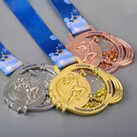 Médailles Métalliques Personnalisées en Alliage de Zinc 3D avec Sable Liquide, Paillettes et Étoiles Flottantes pour Fitness, Sports, Gymnastique, Course 5K, Danse
