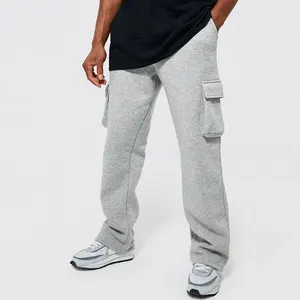 Pantaloni sportivi da uomo personalizzati Streetwear pantaloni sportivi a gamba dritta in bianco pantaloni impilati pantaloni della tuta Cargo