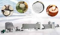 Machine de fabrication automatique instantanée d'aliments pour céréales pour bébés enfants de grande capacité ligne de traitement d'extrudeuse de production de farine nutritionnelle en poudre