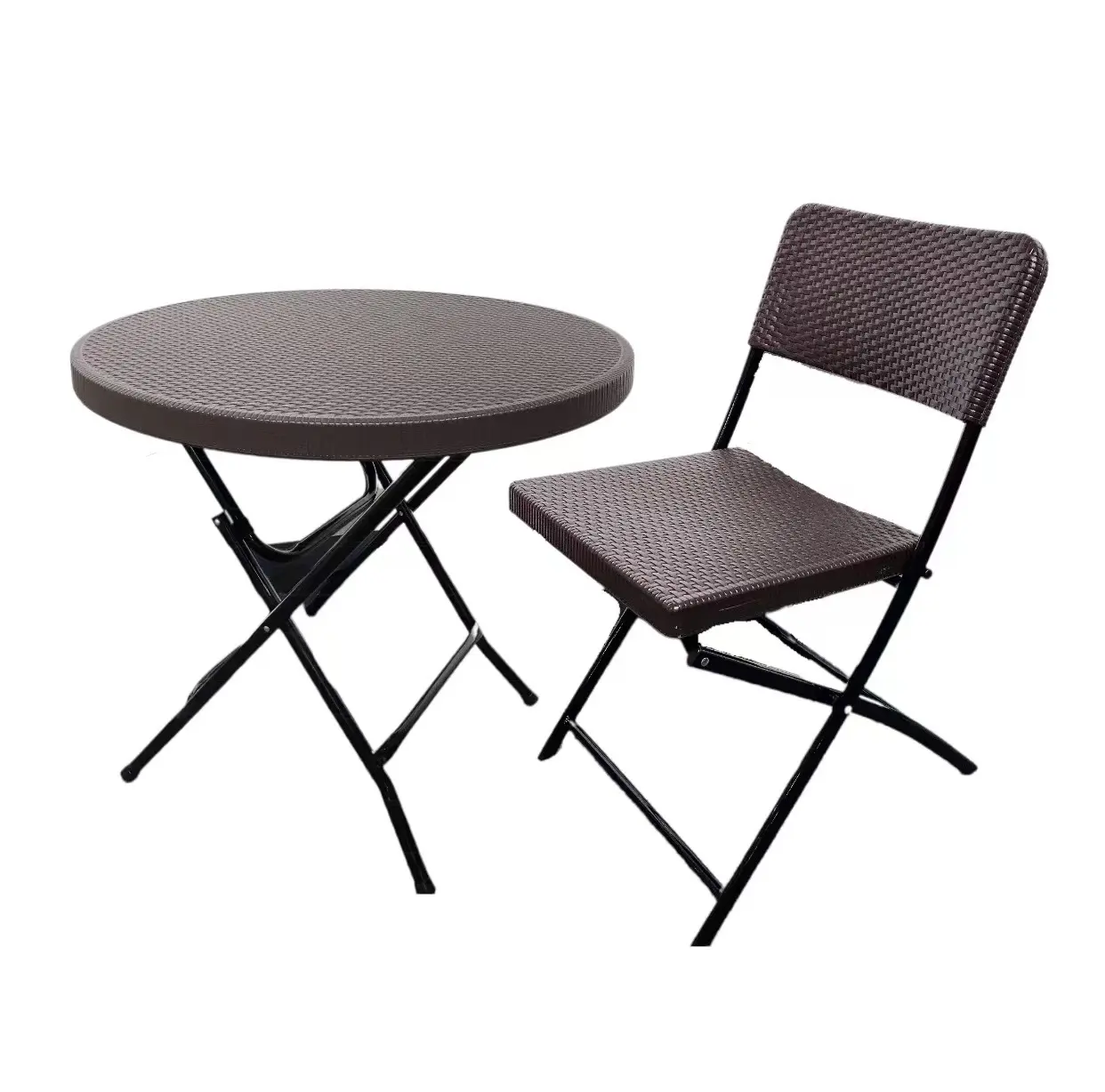 Ensemble Table et chaises pliantes en plastique, livraison gratuite, Design moderne en rotin