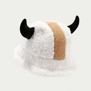 Nouveau Chapeau Bob Créatif en Forme de Corne pour l'Automne et l'Hiver, Chaud et Épais en Peluche, Style Décontracté et Original - Product Image 4