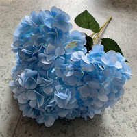 L-001 Bunga Hydrangea Buatan Tangan Berkualitas Tinggi, Realistis, Ukuran Besar, Warna Biru Royal, Dekorasi Pernikahan