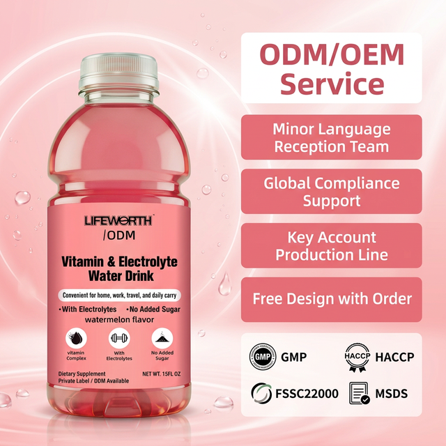 Lifeworth OEM ODM Water Vitamin Ready to Drink with Electrolytes Ready to Drink Beverage Private Label Bottled Water Drink