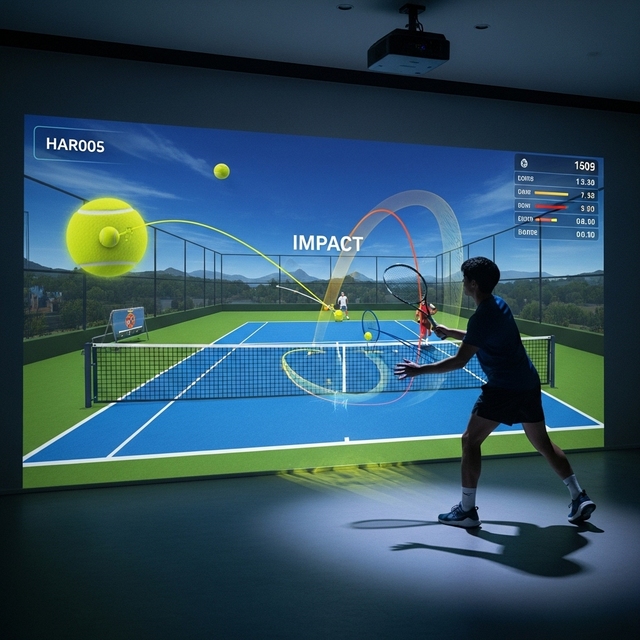 Amusement Park Virtual Reality Fitness Game Interactive Wall Game AR Tennis Simulator