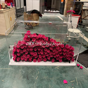 Rosa eterna flor preservada caja de flores acrílicas Acción de Gracias Halloween flor artificial decorativa - Product Image 2