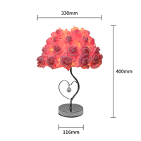 Nouvelle décoration de la maison à côté de la lampe de table lampe de table européenne Rose fleur veilleuse pour les lampes d'hôtel de fête de mariage