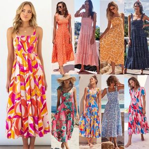 <span class=keywords><strong>Robe</strong></span> longue bohème à imprimé floral pour femme, décontractée, d'été, de plage, avec taille naturelle, impression numérique - Product Image 5