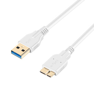 Cable de datos USB 3.0 AM a Micro blanco para conexión de disco duro externo - Product Image 2