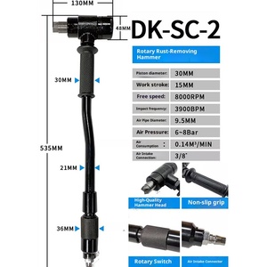 Pistolet pneumatique de décapage de rouille JET CHISEL JEX-28 JEX-24 pour le nettoyage des scories de soudure - Product Image 6