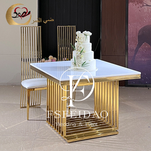 Soporte Cuadrado de Acero Inoxidable para Pastel de Boda, Suministros Modernos para Fiestas y Banquetes - Product Image 1