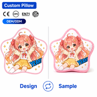 Oreiller en peluche de coton personnalisé OEM, motif dessin animé, impression par sublimation, texte personnalisé, bordure douce, image vive, cadeau mignon, CE