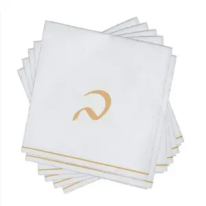 Оптовая продажа, одноразовые бумажные столовые салфетки с логотипом