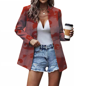 Cárdigan de Mujer Grueso con Diseño Jacquard y Empalmes de Color Sólido, a la Moda - Product Image 6